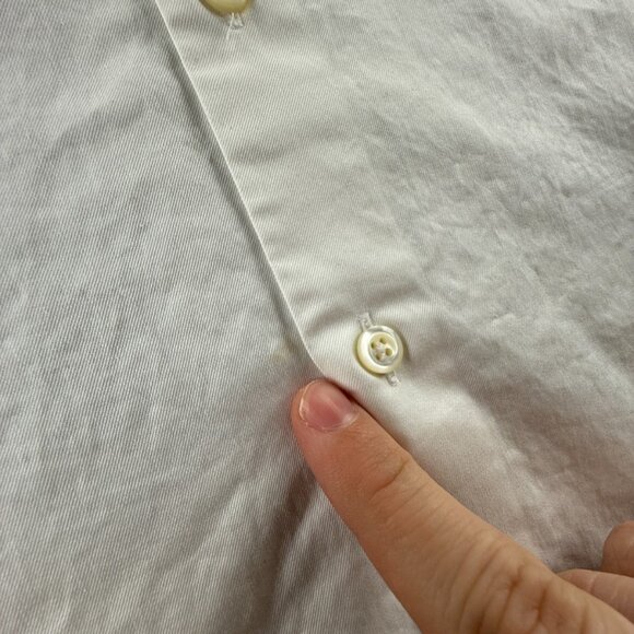 Stenstroms Cotton Twofold super 15.5 Slimline White Long Sleeve Button Up Solid - Picture 13 of 16